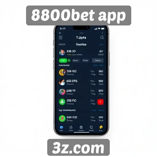 Interface do usuário do 8800bet app em destaque